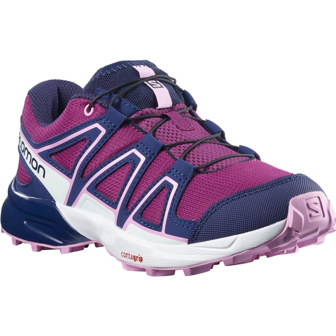 Purple Salomon SPEEDCROSS J Kids' Trail Running Shoes | AE-156MZXL