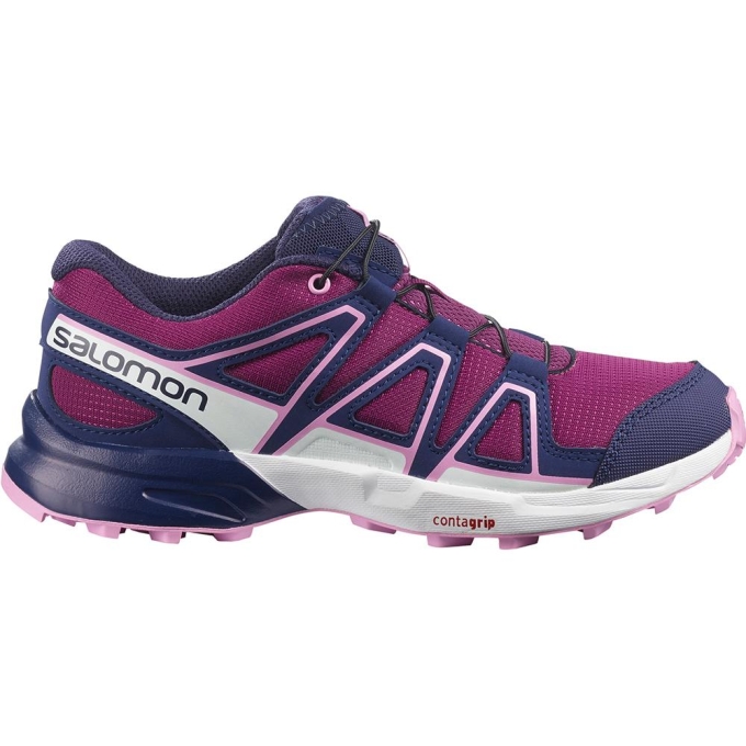 Purple Salomon SPEEDCROSS J Kids\' Trail Running Shoes | AE-156MZXL