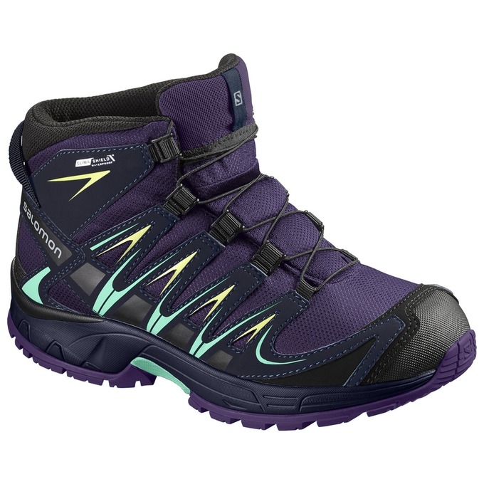 Purple Salomon XA PRO 3D MID CSWP J Kids\' Hiking Shoes | AE-762MGBT