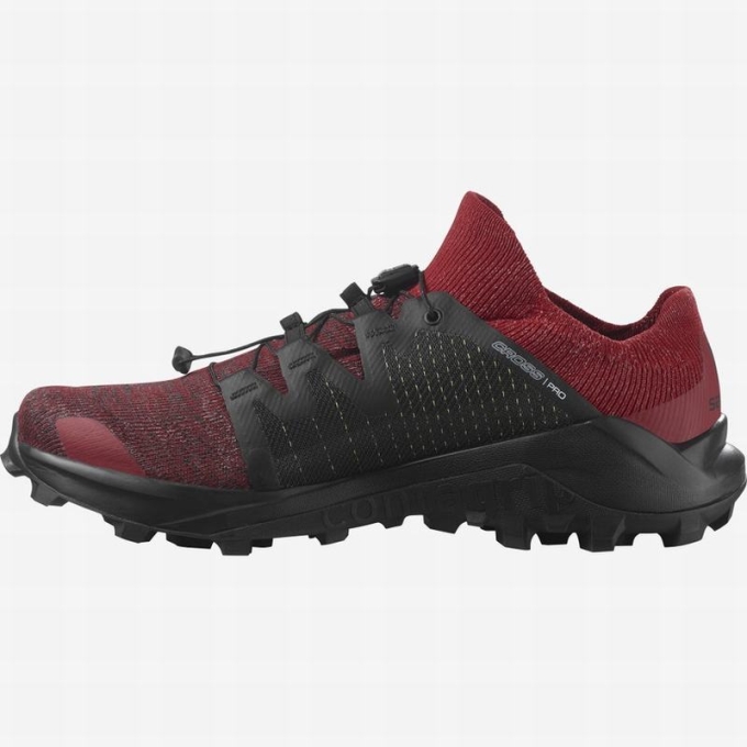 Red / Black Salomon CROSS /PRO Men's Trail Running Shoes | AE-510HFQB