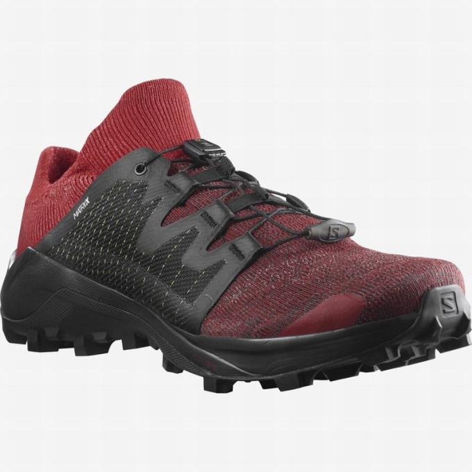 Red / Black Salomon CROSS /PRO Men's Trail Running Shoes | AE-510HFQB