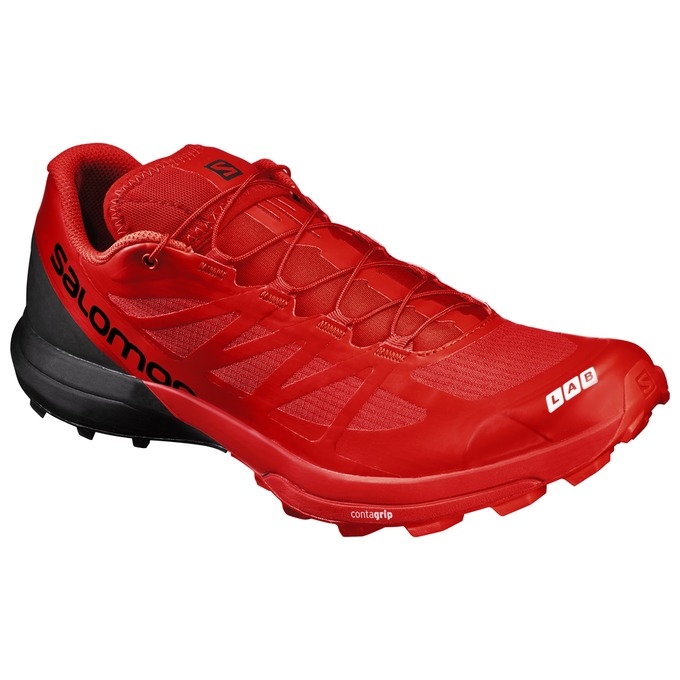 Red / Black Salomon S/LAB SENSE 6 SG Men\'s Trail Running Shoes | AE-253SFWZ