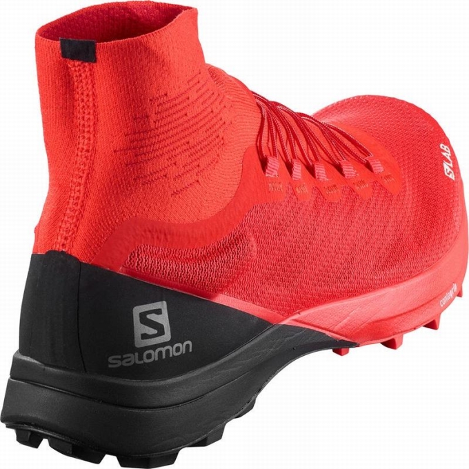 Red / Black Salomon S/LAB SENSE 8 SOFTGROUND Women's Trail Running Shoes | AE-674BKIX