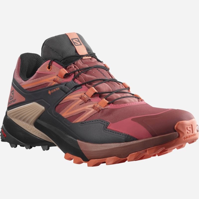 Red / Black Salomon WINGS SKY GORE-TEX Women's Trail Running Shoes | AE-460CDJK