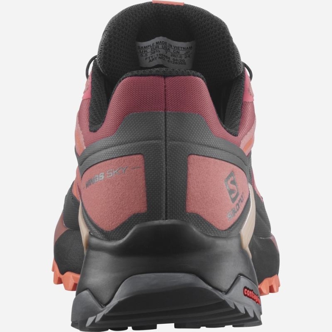 Red / Black Salomon WINGS SKY GORE-TEX Women's Trail Running Shoes | AE-460CDJK