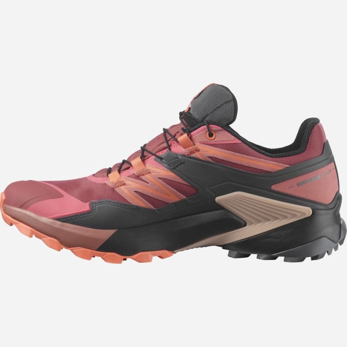 Red / Black Salomon WINGS SKY GORE-TEX Women's Trail Running Shoes | AE-460CDJK