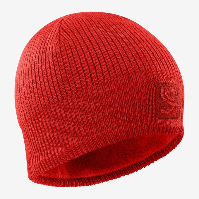 Red Salomon LOGO Men's Hats | AE-247SFJL