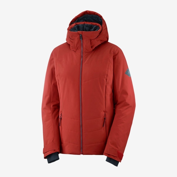 Red Salomon PREVAIL W Ski Women's Jackets | AE-071IFAC