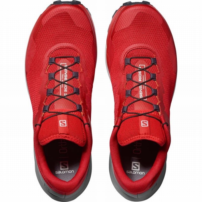 Red Salomon SENSE RIDE 3 Men's Running Shoes | AE-230UQEI