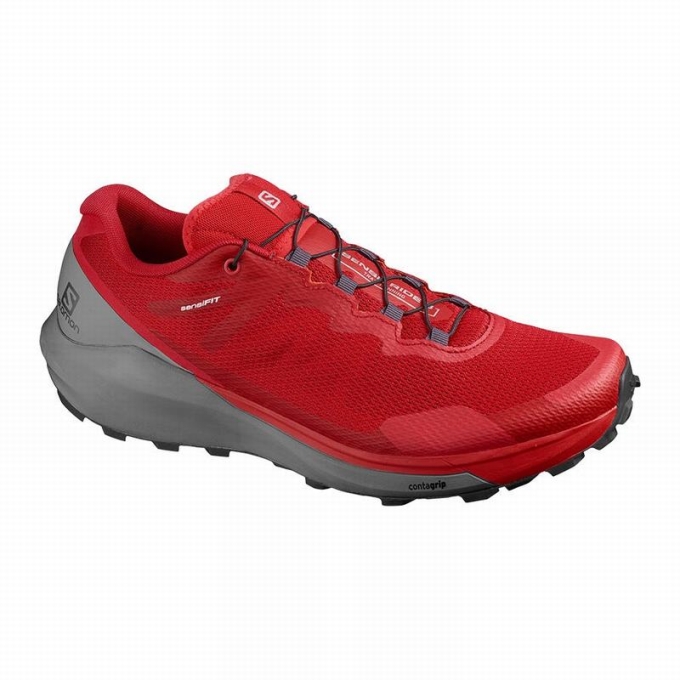 Red Salomon SENSE RIDE 3 Men\'s Running Shoes | AE-230UQEI