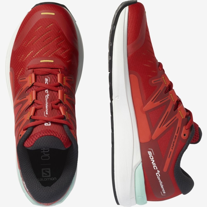 Red Salomon SONIC 4 CONFIDENCE Men's Road Running Shoes | AE-039MANV