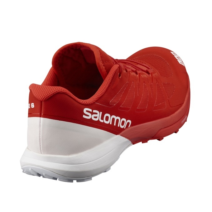 Red / White Salomon S/LAB SENSE 6 Men's Trail Running Shoes | AE-910VRAB