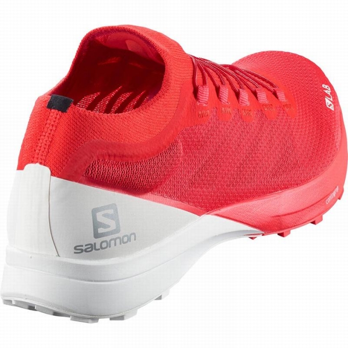 Red / White Salomon S/LAB SENSE 8 Men's Trail Running Shoes | AE-956ATBD