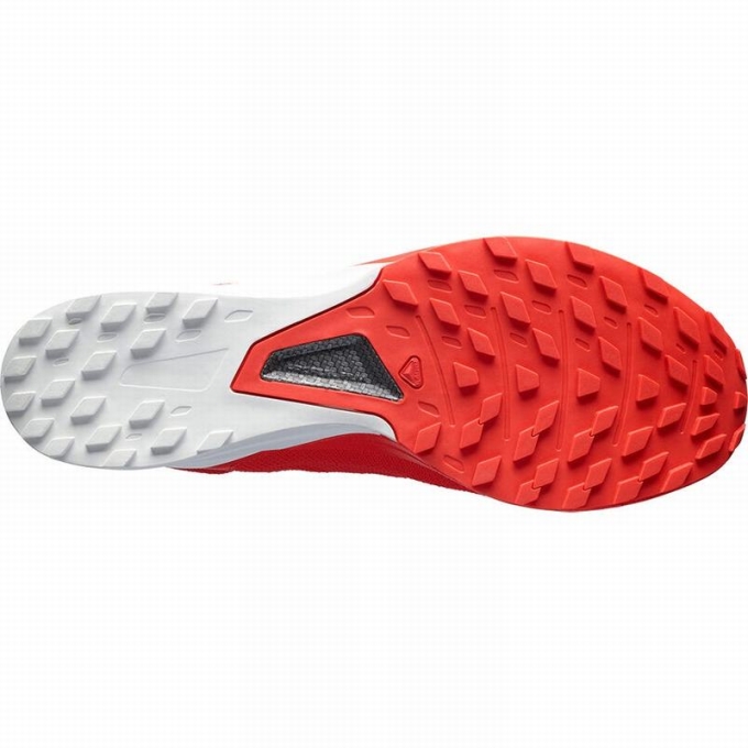 Red / White Salomon S/LAB SENSE 8 Men's Trail Running Shoes | AE-956ATBD