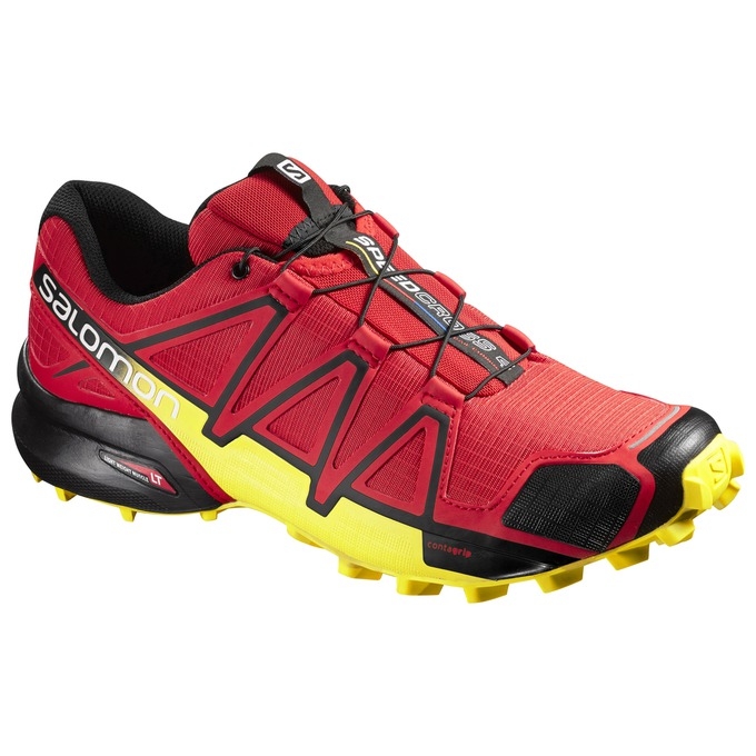 Red / Yellow Salomon SPEEDCROSS 4 Men\'s Trail Running Shoes | AE-127LBKV