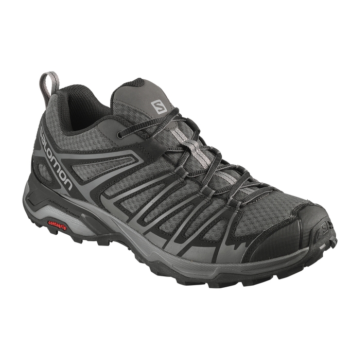 Silver / Black Salomon X ULTRA 3 PRIME Men's Hiking Shoes | AE-427IWSY