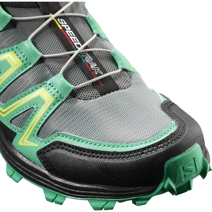 Silver / Green Salomon SPEEDTRAK W Women's Trail Running Shoes | AE-537NOAG