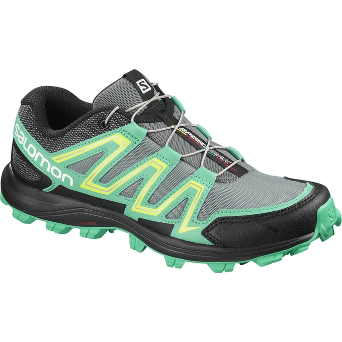 Silver / Green Salomon SPEEDTRAK W Women\'s Trail Running Shoes | AE-537NOAG