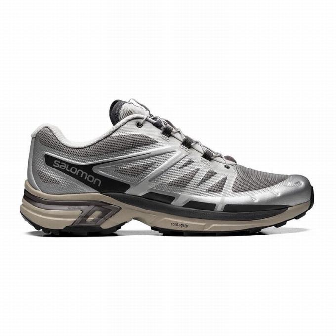 Silver / Grey Salomon XT-WINGS 2 Men\'s Trail Running Shoes | AE-365IYBU