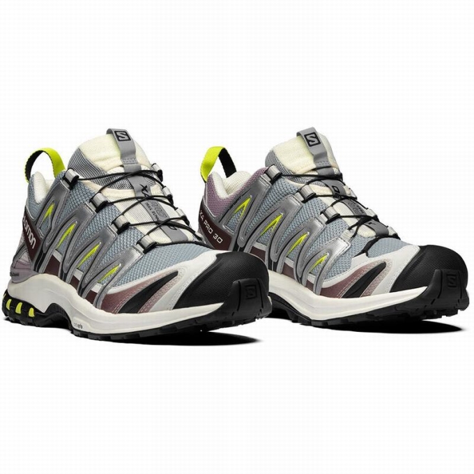 Silver / Light Green Salomon XA PRO 3D Men's Trail Running Shoes | AE-516ZHOB