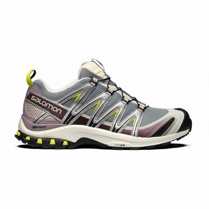 Silver / Light Green Salomon XA PRO 3D Men\'s Trail Running Shoes | AE-516ZHOB