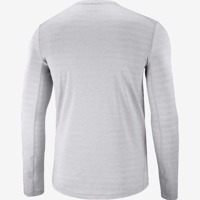 Silver Salomon OUTLINE Long Sleeve Men's T Shirts | AE-165DZBH