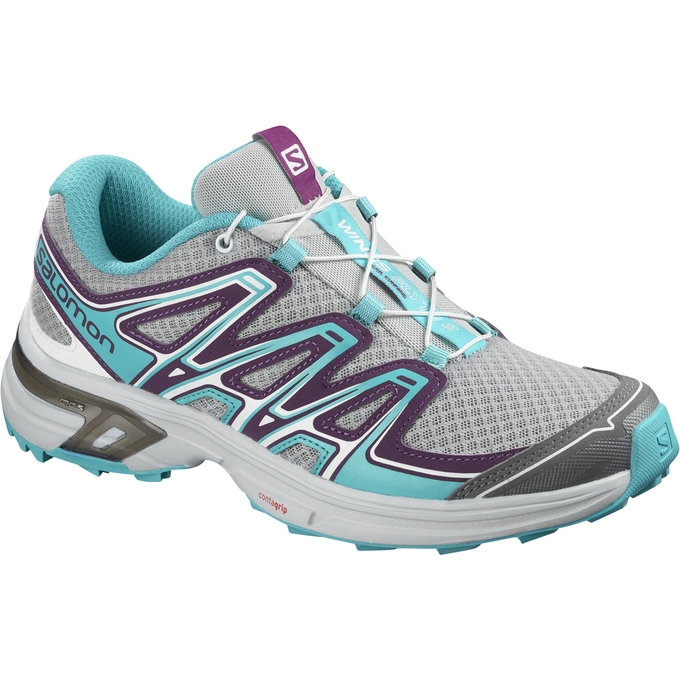 Silver / Turquoise Salomon WINGS FLYTE 2 W Women\'s Trail Running Shoes | AE-532KODS