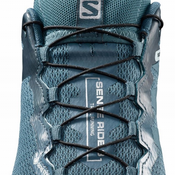 Turquoise / Blue Salomon SENSE RIDE 3 GTX INVIS. FIT W Women's Running Shoes | AE-068LAOZ