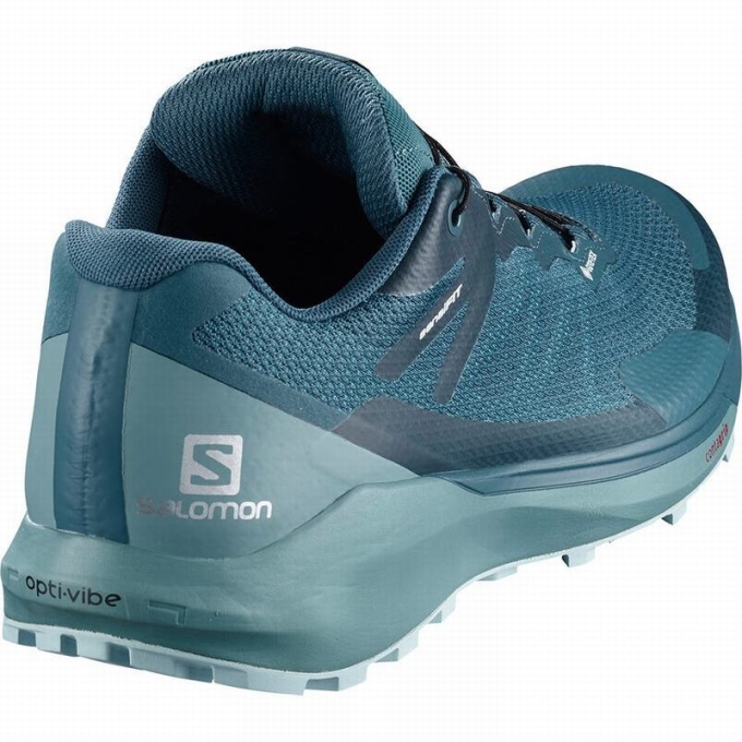 Turquoise / Blue Salomon SENSE RIDE 3 GTX INVIS. FIT W Women's Running Shoes | AE-068LAOZ