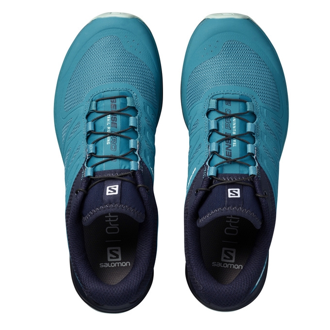 Turquoise / Navy Salomon SENSE PRO 2 W Women's Trail Running Shoes | AE-152XDSE