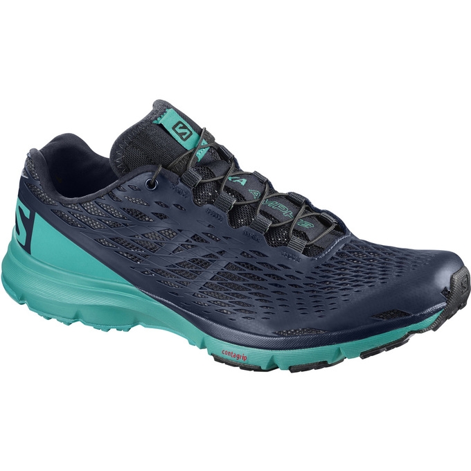 Turquoise / Navy Salomon XA AMPHIB W Women\'s Running Shoes | AE-251EGTS