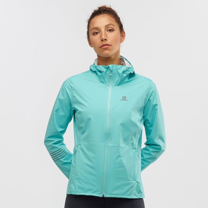 Turquoise Salomon LIGHTNING WP JKT W Women's Jackets | AE-087TGCM