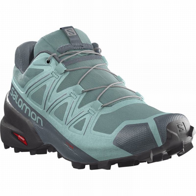 Turquoise Salomon SPEEDCROSS 5 Women's Trail Running Shoes | AE-235EOBT