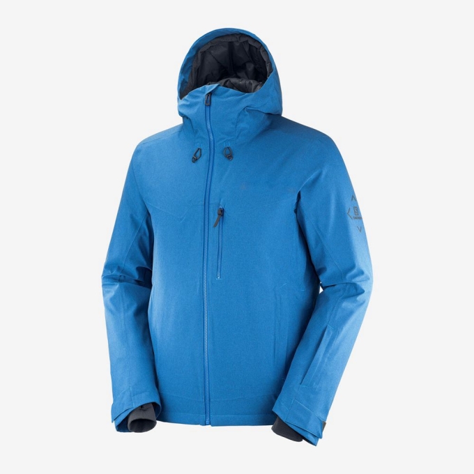 Turquoise Salomon UNTRACKED Ski Men\'s Jackets | AE-712WYVM