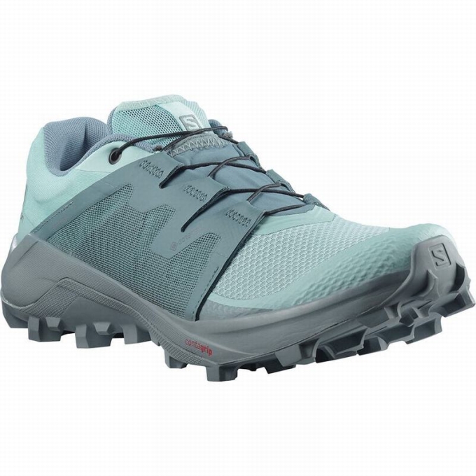 Turquoise / Turquoise Salomon WILDCROSS GTX Women's Trail Running Shoes | AE-789NXDL