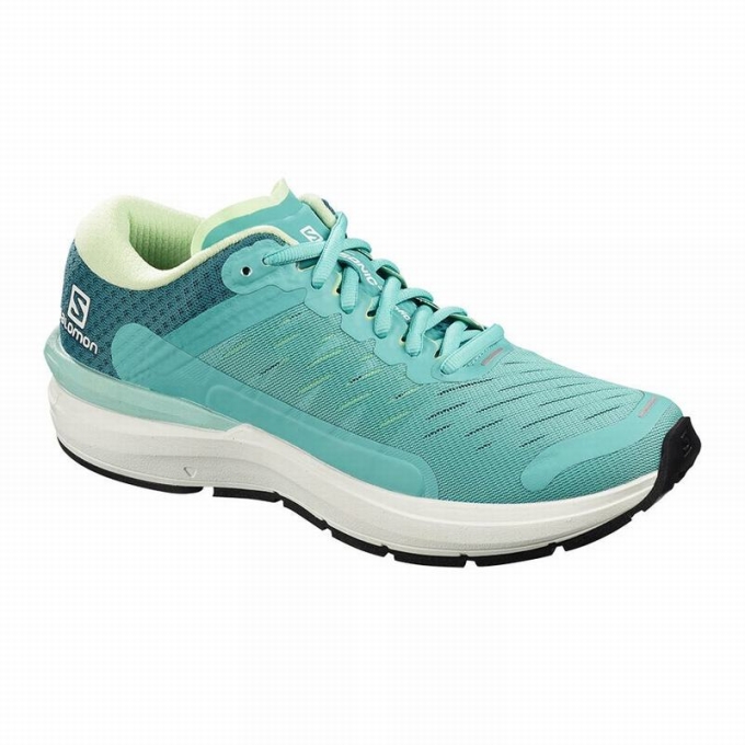 Turquoise / White Salomon SONIC 3 CONFIDENCE W Women\'s Running Shoes | AE-671CGSZ