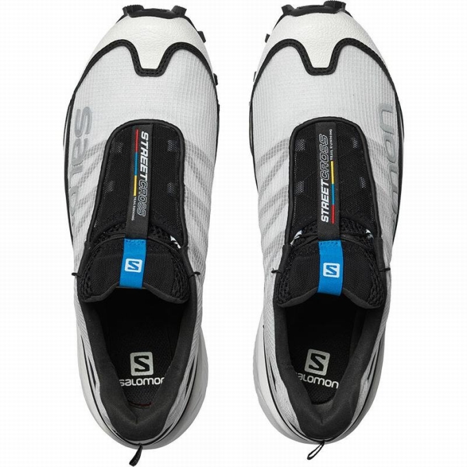 White / Black Salomon STREETCROSS Men's Trail Running Shoes | AE-952DXIG