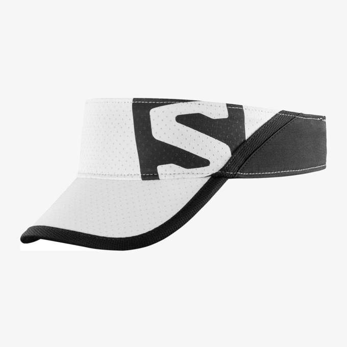 White / Black Salomon XA VISOR Men's Visor | AE-461JBAO