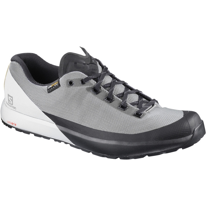 White / Grey / Black Salomon ACRO Men\'s Hiking Shoes | AE-598WUKM