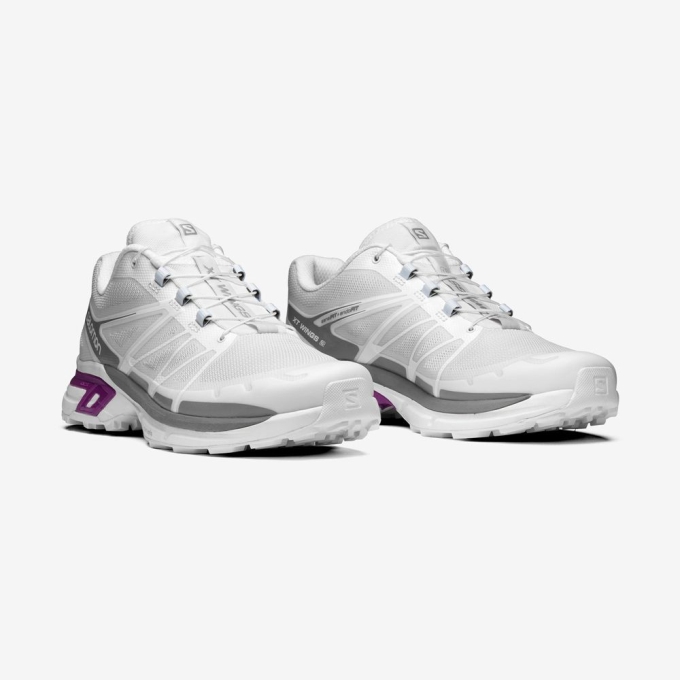 White / Purple Salomon XT-WINGS 2 Men's Sneakers | AE-174DHKA