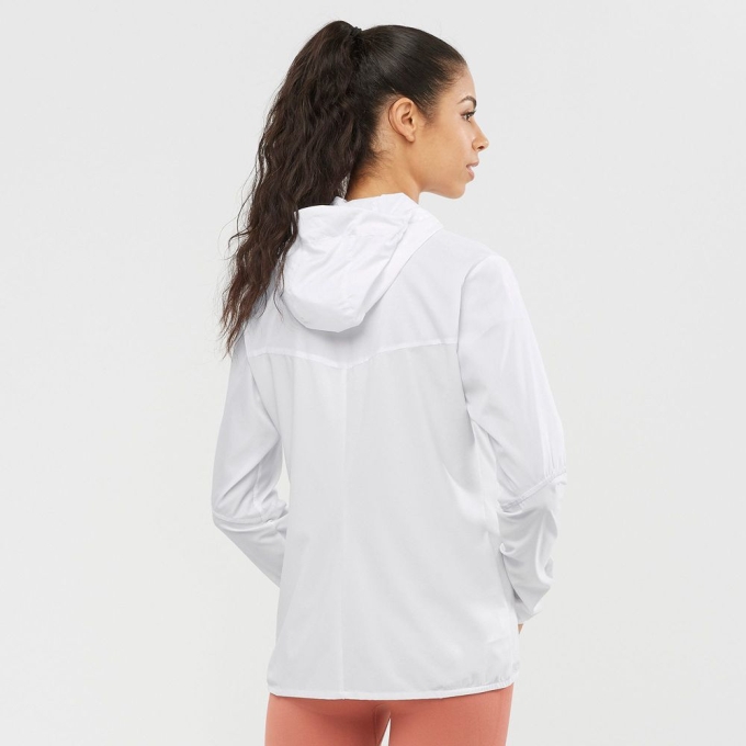 White Salomon AGILE WIND Women's Jackets | AE-986AYCD