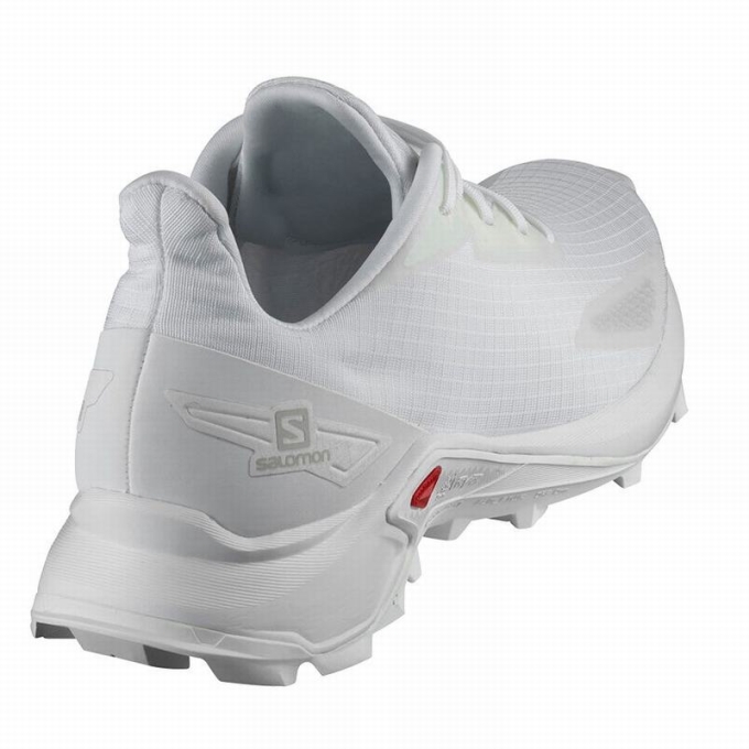 White Salomon ALPHACROSS BLAST Men's Trail Running Shoes | AE-967HOXP