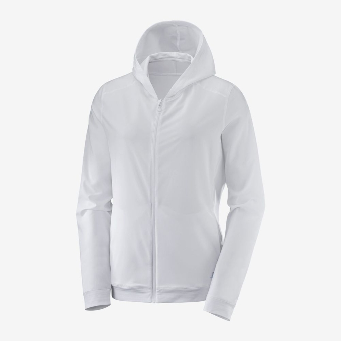 White Salomon COMET LIGHT HOODIE W Women's Midlayers | AE-253CTRA