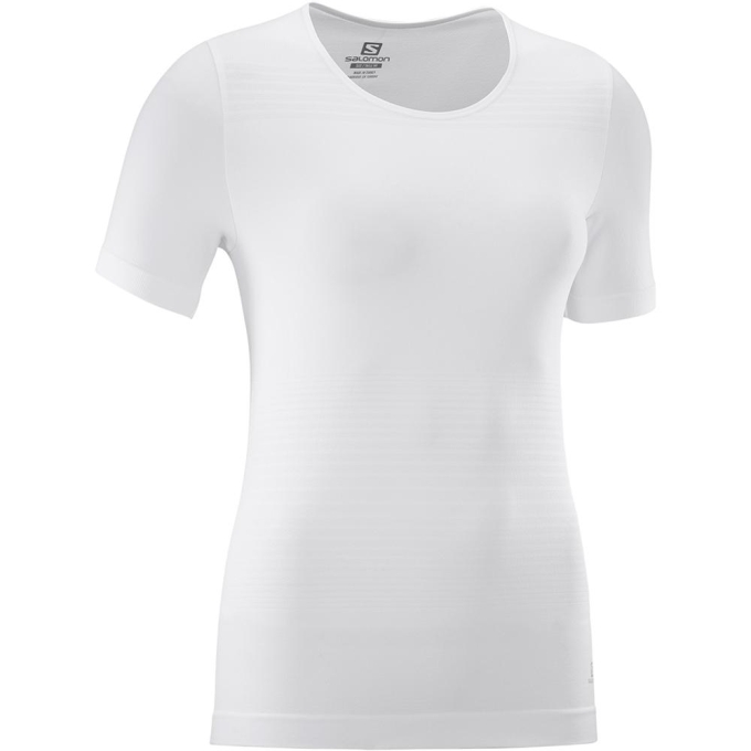 White Salomon ELEVATE MOVE'ON W Women's T Shirts | AE-784VIMJ