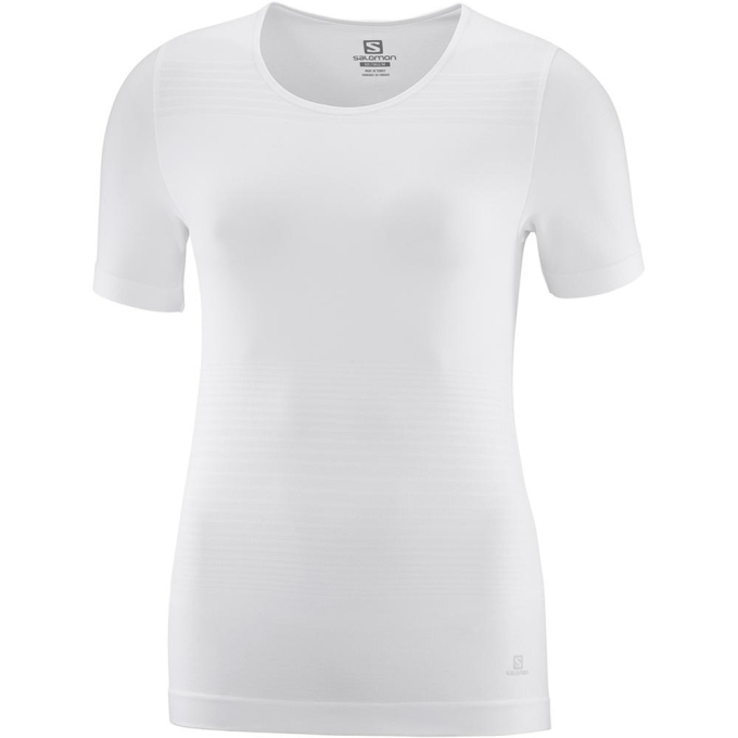 White Salomon ELEVATE MOVE\'ON W Women\'s T Shirts | AE-784VIMJ