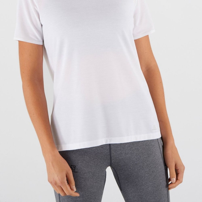 White Salomon ESSENTIAL SLEEVE Women's T Shirts | AE-051LDOF