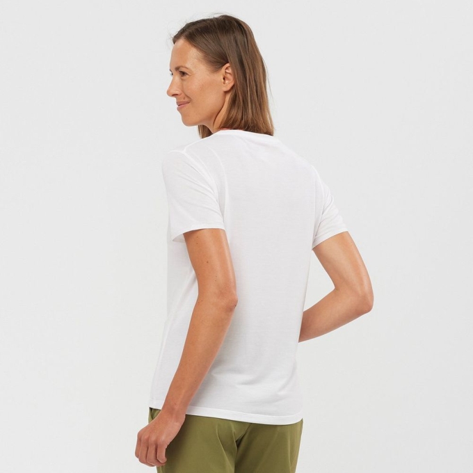 White Salomon ESSENTIAL SLEEVE Women's T Shirts | AE-051LDOF