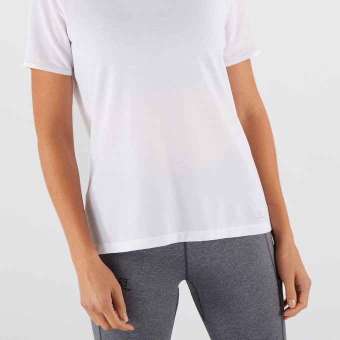 White Salomon ESSENTIAL TENCEL Women's T Shirts | AE-765XNDJ