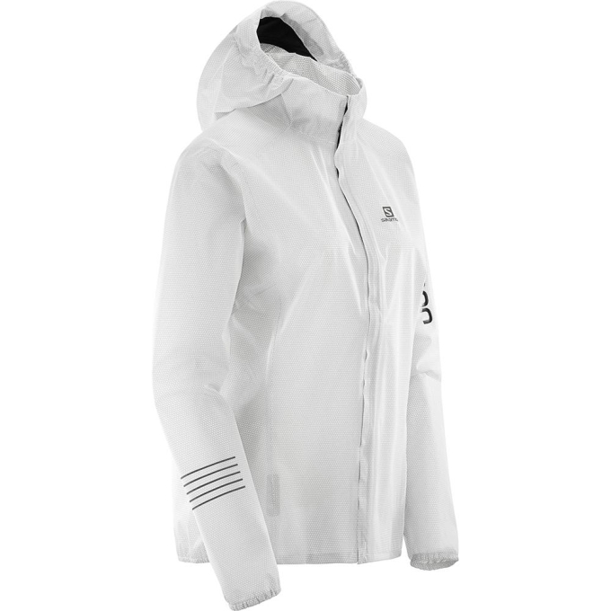 White Salomon LIGHTNING RACE WP JKT W Women's Jackets | AE-845ILMO