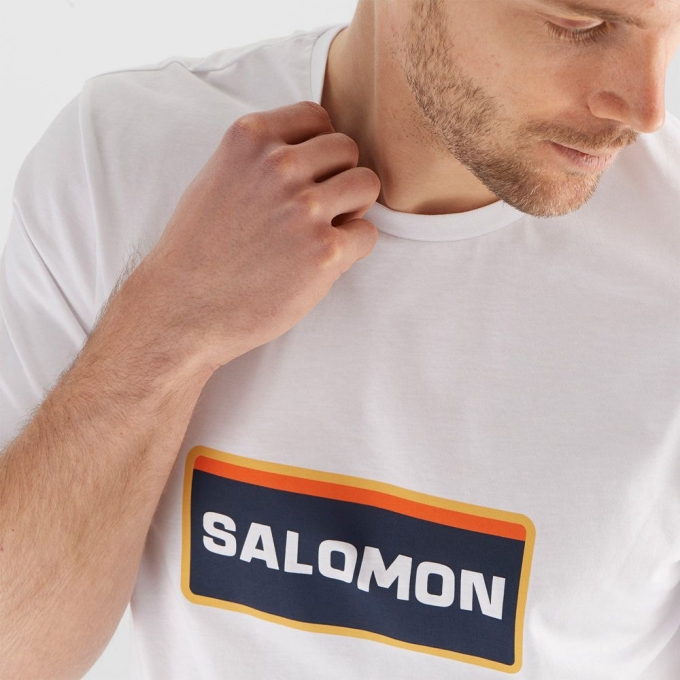 White Salomon OUTLIFE GRAPHIC HERITAGE SS M Short Sleeve Men's T Shirts | AE-039HZIE